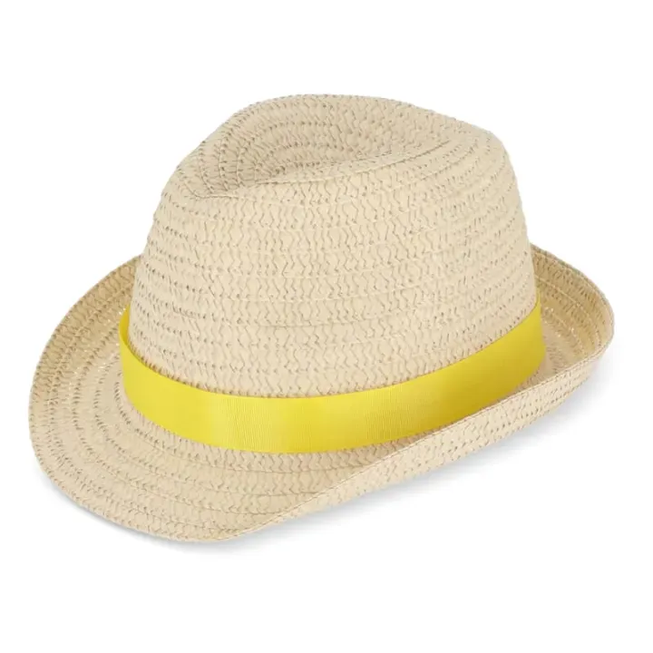 Plant straw hat with coloured band - LT90502 (N0041)